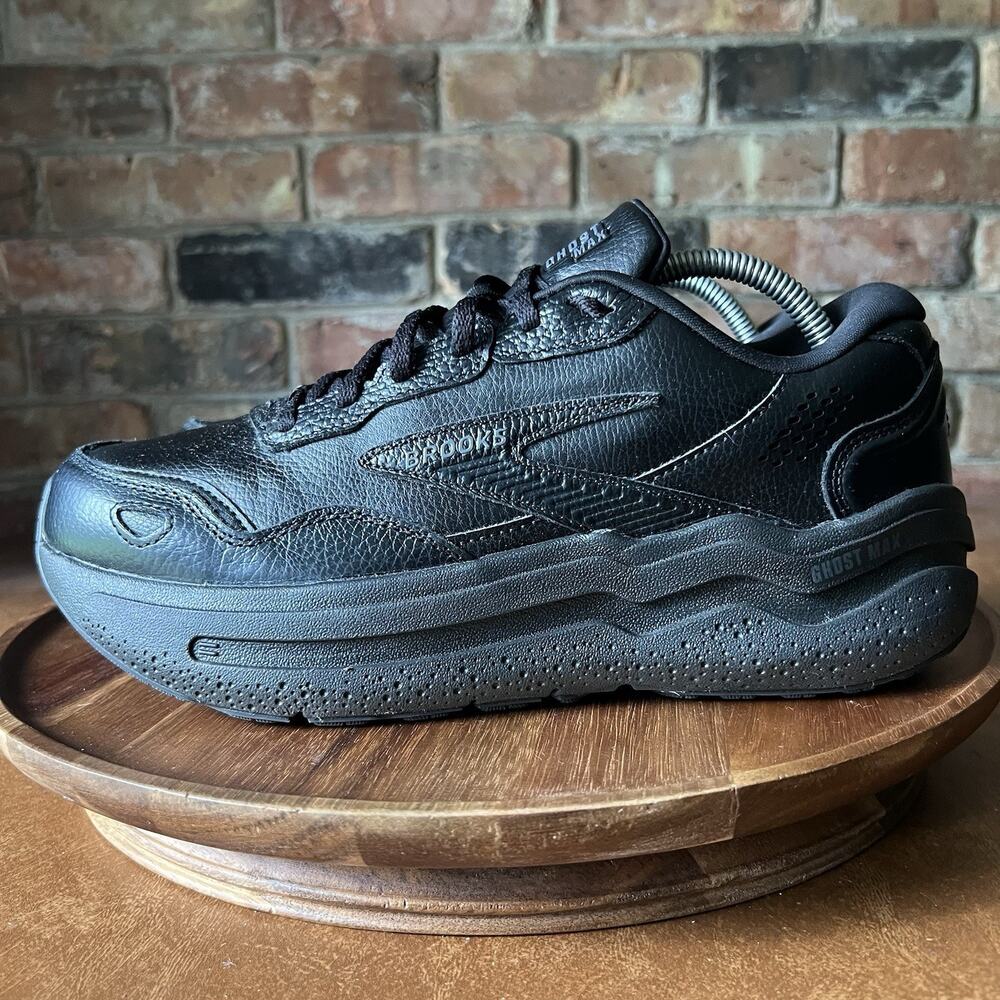 Brooks Ghost Max 2 Leather Max Cushion Black Women 10.5 W Running Sneaker Shoes - Picture 2 of 16